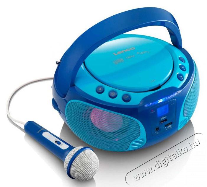 Lenco SCD-650BU hordozható rádiós CD/MP3/USB lejátszó party fénnyel és mikrofonnal Audio-Video / Hifi / Multimédia - Rádió / órás rádió - Hordozható, zseb-, táska rádió - 310537