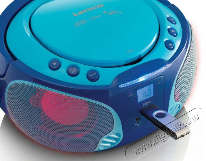Lenco SCD-650BU hordozható rádiós CD/MP3/USB lejátszó party fénnyel és mikrofonnal Audio-Video / Hifi / Multimédia - Rádió / órás rádió - Hordozható, zseb-, táska rádió - 310537