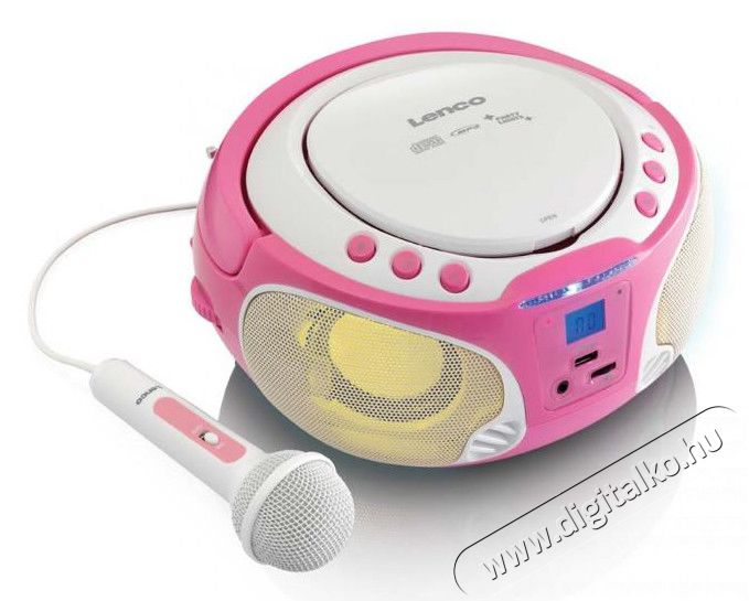 Lenco SCD-650PK hordozható rádiós CD/MP3/USB lejátszó party fénnyel és mikrofonnal - rózsaszín Audio-Video / Hifi / Multimédia - Rádió / órás rádió - Hordozható, zseb-, táska rádió - 310538