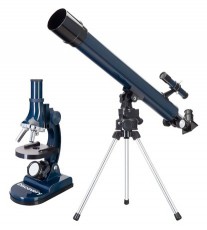 LEVENHUK Discovery Scope Set 2 asztali csillagászati egyszemes távcső + biológiai mikroszkóp készlet + könyv Távcsövek / Optika - Teleszkóp / mikroszkóp kiegészítő - 456990