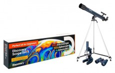 LEVENHUK Discovery Scope Set 3 teleszkóp + mikroszkóp + távcső + könyv Távcsövek / Optika - Teleszkóp - 461957