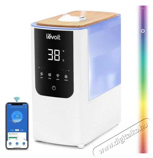 Levoit OasisMist 450S Smart 4,5 l RGB h&aacute;tt&eacute;rvil&aacute;g&iacute;t&aacute;ssal P&aacute;r&aacute;s&iacute;t&oacute; Sz&eacute;ps&eacute;g&aacute;pol&aacute;s / Eg&eacute;szs&eacute;g - L&eacute;gtiszt&iacute;t&oacute; / p&aacute;r&aacute;s&iacute;t&oacute; / p&aacute;r&aacute;tlan&iacute;t&oacute; - P&aacute;r&aacute;s&iacute;t&oacute; - 525220