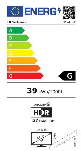 LG 34 34WL85C-B IPS 21:9 &iacute;velt 21:9 HDMI Display Port USB HDR LED monitor Iroda &eacute;s sz&aacute;m&iacute;t&aacute;stechnika - Monitor - Monitor - 412655