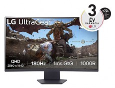 LG 32 32GS60QC-B QHD VA 180Hz HDMI/DP ívelt gamer monitor Iroda és számítástechnika - Monitor - Monitor - 507445