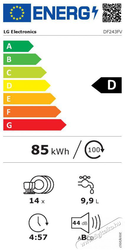 LG DF243FV MOSOGAT&Oacute;G&Eacute;P 14 TER&Iacute;T&Eacute;K Konyhai term&eacute;kek - Mosogat&oacute;g&eacute;p - Norm&aacute;l (60cm) be&eacute;p&iacute;thető mosogat&oacute;g&eacute;p - 502849