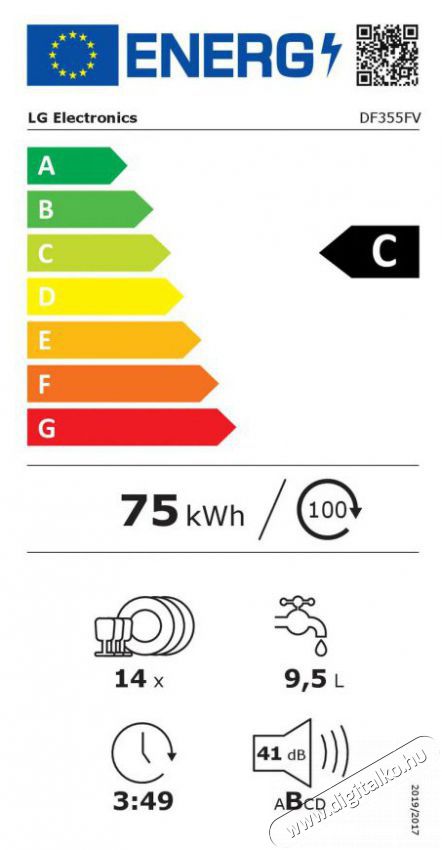 LG DF355FV Konyhai term&eacute;kek - Mosogat&oacute;g&eacute;p - Norm&aacute;l (60cm) szabadon&aacute;ll&oacute; mosogat&oacute;g&eacute;p - 529715