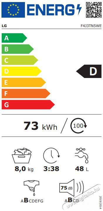 LG F4J3TN5WE el&ouml;lt&ouml;ltős mos&oacute;g&eacute;p H&aacute;ztart&aacute;s / Otthon / K&uuml;lt&eacute;r - Mos&oacute;g&eacute;p / sz&aacute;r&iacute;t&oacute;g&eacute;p - El&ouml;lt&ouml;ltős norm&aacute;l (60cm-ig) mos&oacute;g&eacute;p - 370449