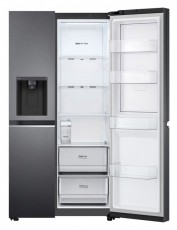 LG GSJV71MCTE Side-by-side hűtőszekrény, E energiaosztály, 635 L, No Frost, WiFi, LED, M: 189 cm, Fekete Konyhai termékek - Hűtő, fagyasztó (szabadonálló) - Amerikai típusú Side By Side hűtő - 499563