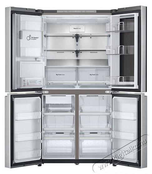 LG GMG960MBEE Instaview n&eacute;gyajt&oacute;s inox hűtőszekr&eacute;ny Konyhai term&eacute;kek - Hűtő, fagyaszt&oacute; (szabadon&aacute;ll&oacute;) - Amerikai t&iacute;pus&uacute; Side By Side hűtő - 499896