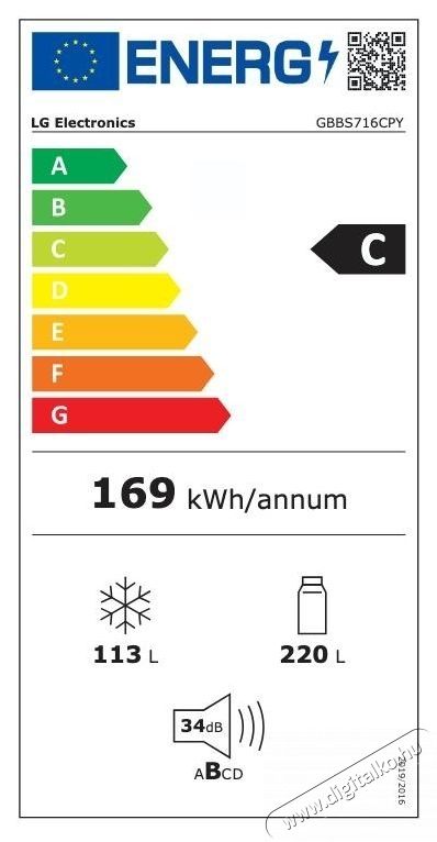 LG GBBS716CPY alulfagyaszt&oacute;s hűtő Konyhai term&eacute;kek - Hűtő, fagyaszt&oacute; (szabadon&aacute;ll&oacute;) - Alulfagyaszt&oacute;s kombin&aacute;lt hűtő - 534044