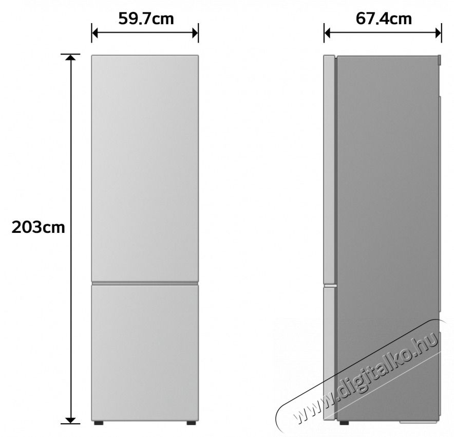 LG GBBSJ20EPY Alulfagyaszt&oacute;s hűtőszekr&eacute;ny, DoorCooling+&trade; &eacute;s ThinQ&trade; technol&oacute;gia Konyhai term&eacute;kek - Hűtő, fagyaszt&oacute; (szabadon&aacute;ll&oacute;) - Alulfagyaszt&oacute;s kombin&aacute;lt hűtő - 534765