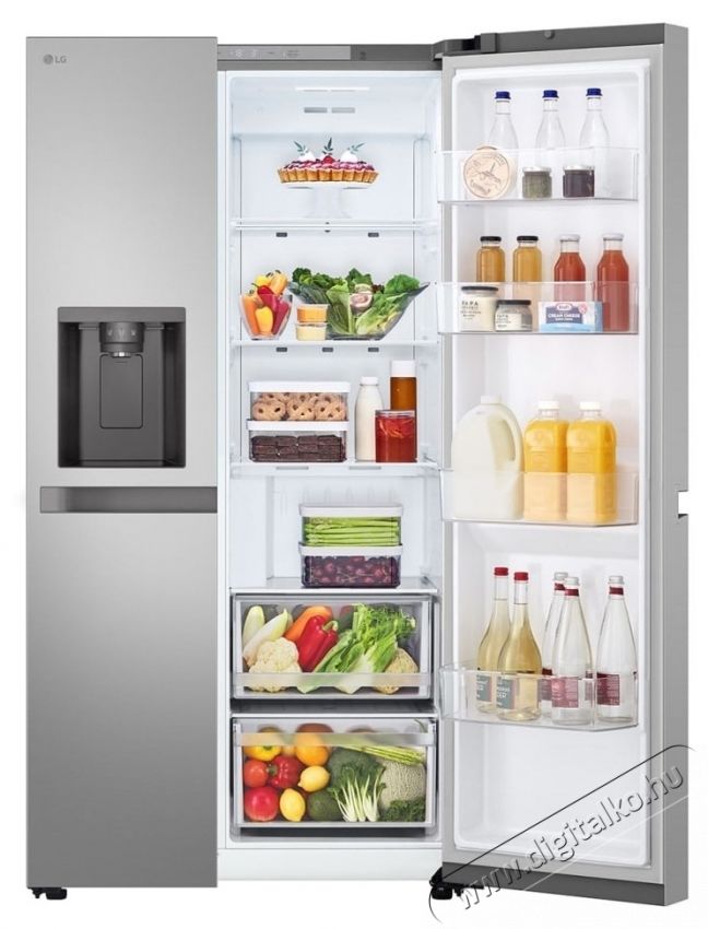 LG GSL40PYPE Side by side hűtőszekr&eacute;ny, 638l, No Frost, Smart Inverter kompresszor, LinearCooling, Smart Diagnosis, V&iacute;zadagol&oacute;, E energiaoszt&aacute;ly, H: 179cm, Ez&uuml;st Konyhai term&eacute;kek - Hűtő, fagyaszt&oacute; (szabadon&aacute;ll&oacute;) - Amerikai t&iacute;pus&uacute; Side By Side hűtő - 535410