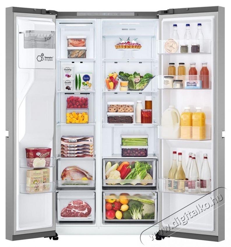 LG GSL40PYPE Side by side hűtőszekr&eacute;ny, 638l, No Frost, Smart Inverter kompresszor, LinearCooling, Smart Diagnosis, V&iacute;zadagol&oacute;, E energiaoszt&aacute;ly, H: 179cm, Ez&uuml;st Konyhai term&eacute;kek - Hűtő, fagyaszt&oacute; (szabadon&aacute;ll&oacute;) - Amerikai t&iacute;pus&uacute; Side By Side hűtő - 535410