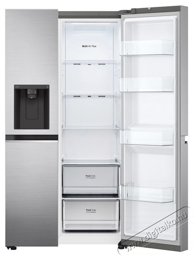 LG GSLV70PZTE Side by Side hűtő, 635 l, M:179cm, Total No Frost, V&iacute;zadagol&oacute;, Door Cooling, E energiaoszt&aacute;ly, Ez&uuml;st Konyhai term&eacute;kek - Hűtő, fagyaszt&oacute; (be&eacute;p&iacute;thető) - Amerikai t&iacute;pus&uacute; Side By Side hűtő - 535411