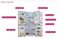 LG GMJ916NSHV hűtőszekrény Konyhai termékek - Hűtő, fagyasztó (szabadonálló) - Amerikai típusú Side By Side hűtő - 286383