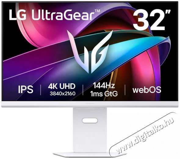 LG LG UltraGear&trade; 32G810SA-W IPS LED gaming monitor, 31.5 , 4K UHD (3840x2160), 144Hz, 1ms GTG, webOS, NVIDIA G-Sync&trade;, DisplayHDR 400, 2 db 7W hangsz&oacute;r&oacute;, USB Type-C 60W, Feh&eacute;r Iroda &eacute;s sz&aacute;m&iacute;t&aacute;stechnika - Monitor - Monitor - 533564