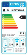 LG RH90V5AV6Q szárítógép Háztartás / Otthon / Kültér - Mosógép / szárítógép - Szárítógép - 371555