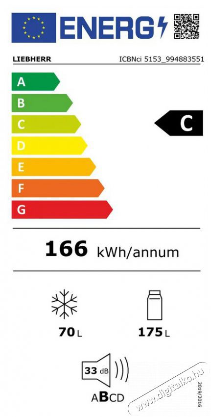 Liebherr ICBNbi 5153 Prime BioFresh NoFrost Integr&aacute;lhat&oacute; hűtő-fagyaszt&oacute;-kombin&aacute;ci&oacute; BioFresh-sel &eacute;s NoFrost-tal Konyhai term&eacute;kek - Hűtő, fagyaszt&oacute; (be&eacute;p&iacute;thető) - Alulfagyaszt&oacute;s kombin&aacute;lt hűtő - 530908