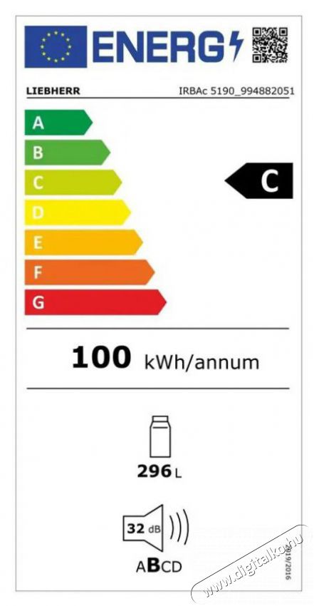 Liebherr IRBAc 5190 (617) Peak BioFresh Be&eacute;p&iacute;thető hűtőszekr&eacute;ny BioFresh Professional &eacute;s AutoDoor funkci&oacute;val (balos) Konyhai term&eacute;kek - Hűtő, fagyaszt&oacute; (be&eacute;p&iacute;thető) - Egyajt&oacute;s hűtő - 530882