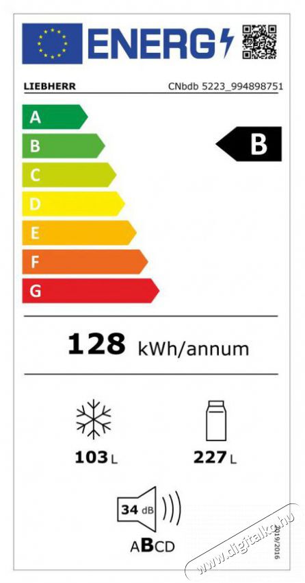 Liebherr CNbdb 5223 Konyhai term&eacute;kek - Hűtő, fagyaszt&oacute; (szabadon&aacute;ll&oacute;) - Alulfagyaszt&oacute;s kombin&aacute;lt hűtő - 494626