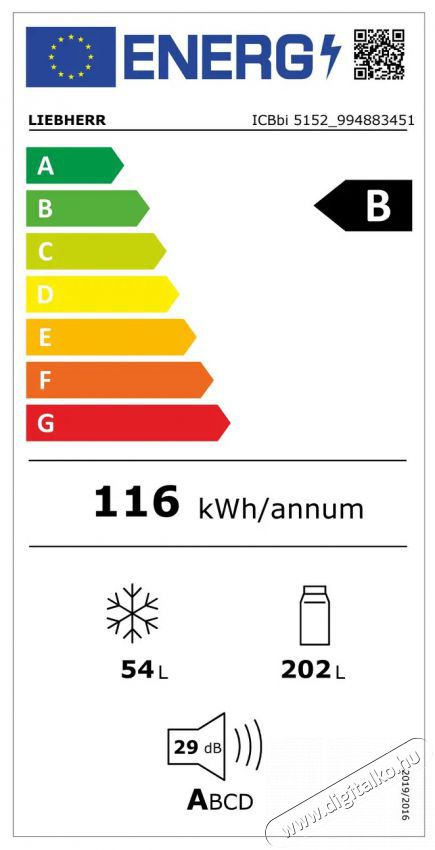 Liebherr ICBbi 5152 Konyhai term&eacute;kek - Hűtő, fagyaszt&oacute; (be&eacute;p&iacute;thető) - Alulfagyaszt&oacute;s kombin&aacute;lt hűtő - 494687