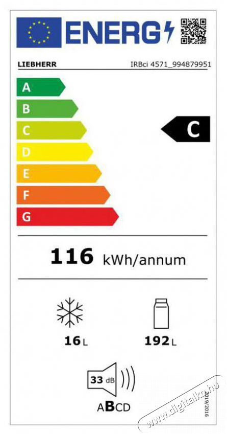Liebherr IRBci 4571 Konyhai term&eacute;kek - Hűtő, fagyaszt&oacute; (szabadon&aacute;ll&oacute;) - Alulfagyaszt&oacute;s kombin&aacute;lt hűtő - 494714