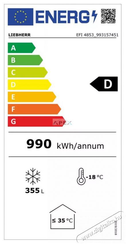 Liebherr Liebherr EFI 4853 ipari fagyaszt&oacute;l&aacute;da Konyhai term&eacute;kek - Hűtő, fagyaszt&oacute; (szabadon&aacute;ll&oacute;) - Fagyaszt&oacute;l&aacute;da - 359991