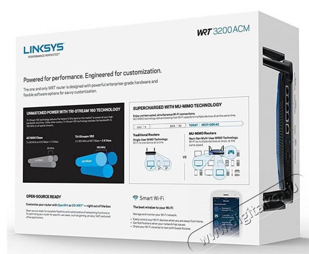 Linksys WRT3200ACM vezeték nélküli Gigabit Smart Router Iroda és számítástechnika - Hálózat - Router - 326075