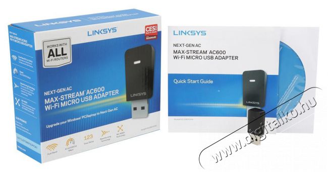 Linksys WUSB6100M AC600 Max-Stream Dual-band Vezeték nélküli mikro USB adapter Iroda és számítástechnika - Hálózat - Vezeték nélküli adapter - 326077