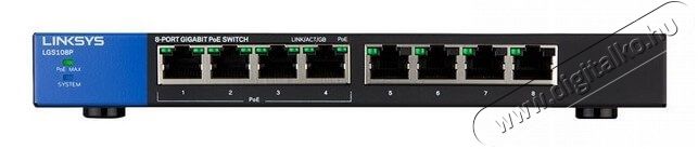 Linksys SMB LGS108P 8port GbE LAN 4x POE+ port nem menedzselhető asztali Switch Iroda és számítástechnika - Hálózat - Switch