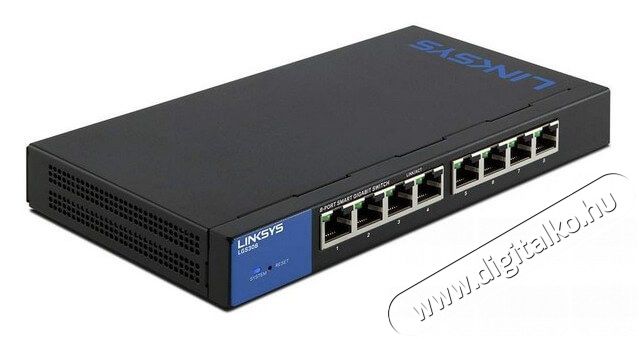 Linksys SMB LGS308 8port GbE LAN smart menedzselhető asztali Switch Iroda és számítástechnika - Hálózat - Switch - 326055