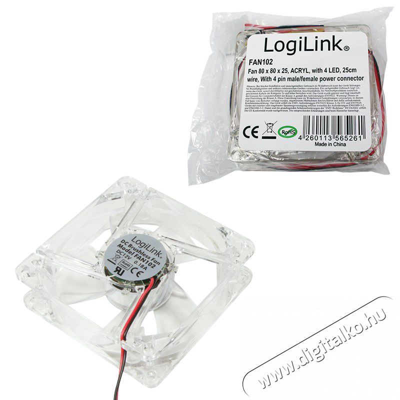 LogiLink FAN102 80x80x25mm ventilátor Iroda és számítástechnika - Egyéb számítástechnikai termék - 326090