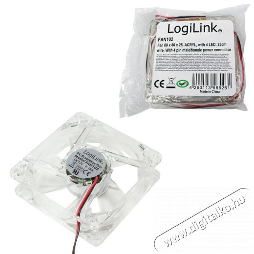 LogiLink FAN102 80x80x25mm ventilátor Iroda és számítástechnika - Egyéb számítástechnikai termék - 326090