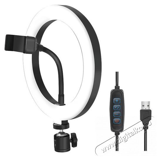 LogiLink AA0151 20cm fekete LED körlámpa okostelefonhoz Mobil / Kommunikáció / Smart - Mobiltelefon kiegészítő / tok - Tartó / rögzítő / állvány - 379631