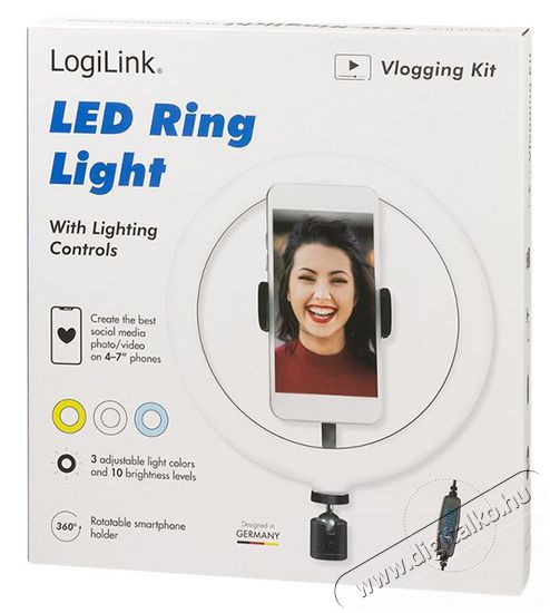 LogiLink AA0151 20cm fekete LED körlámpa okostelefonhoz Mobil / Kommunikáció / Smart - Mobiltelefon kiegészítő / tok - Tartó / rögzítő / állvány - 379631