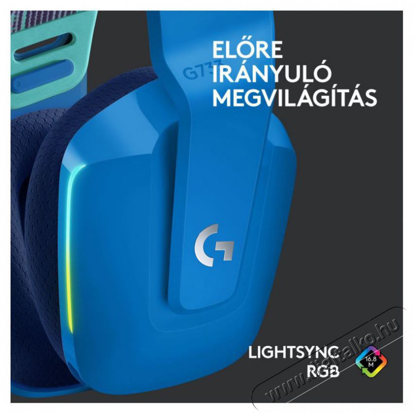 Logitech G733 Lightspeed Wireless RGB gamer headset - kék Audio-Video / Hifi / Multimédia - Fül és Fejhallgatók - Fejhallgató mikrofonnal / headset - 379642
