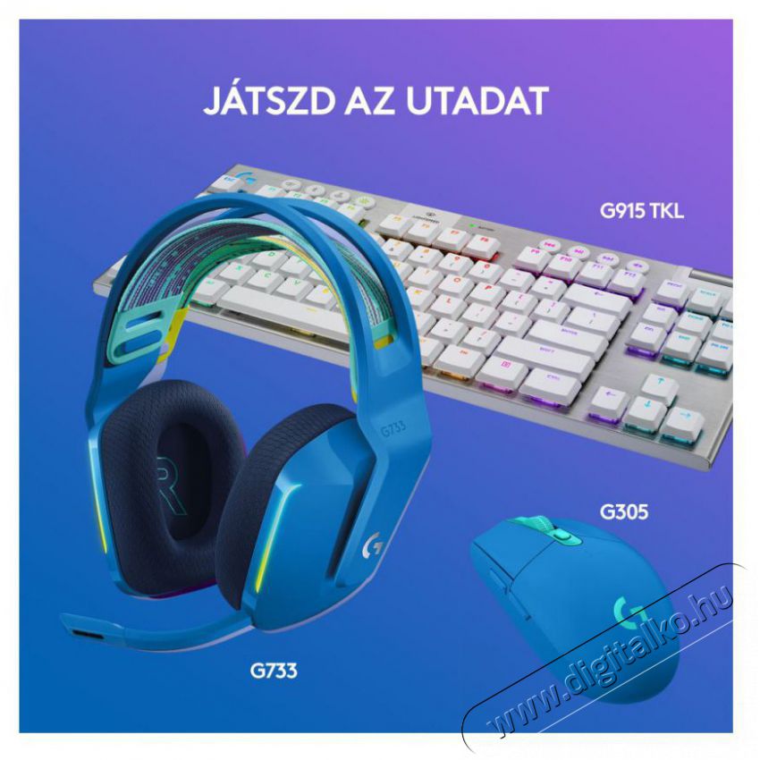 Logitech G733 Lightspeed Wireless RGB gamer headset - kék Audio-Video / Hifi / Multimédia - Fül és Fejhallgatók - Fejhallgató mikrofonnal / headset - 379642