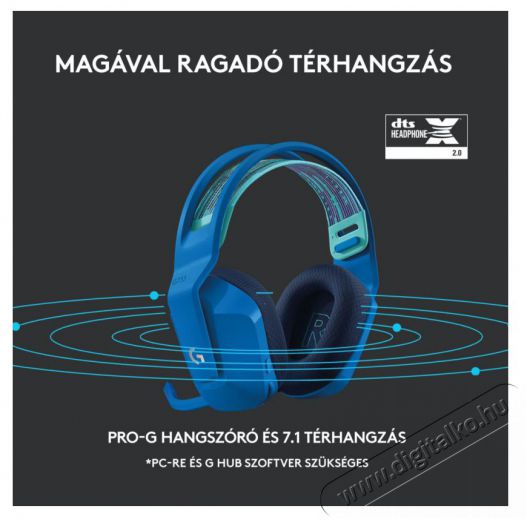 Logitech G733 Lightspeed Wireless RGB gamer headset - kék Audio-Video / Hifi / Multimédia - Fül és Fejhallgatók - Fejhallgató mikrofonnal / headset - 379642