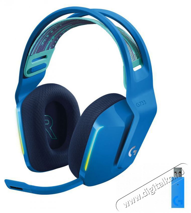 Logitech G733 Lightspeed Wireless RGB gamer headset - kék Audio-Video / Hifi / Multimédia - Fül és Fejhallgatók - Fejhallgató mikrofonnal / headset - 379642