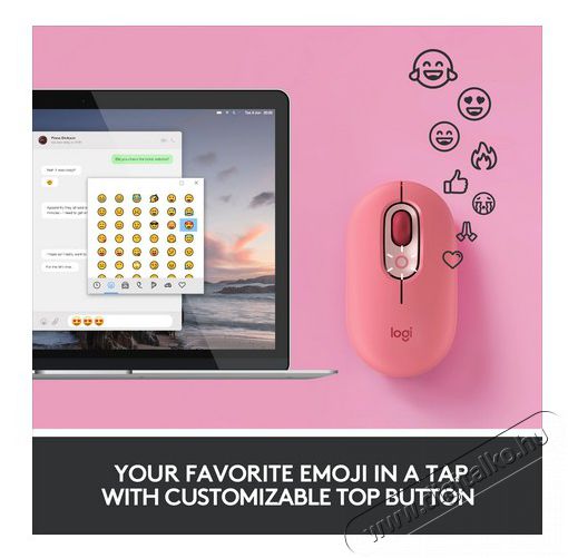 Logitech POP with emoji vezeték nélküli egér - rózsaszín Iroda és számítástechnika - Egér - Vezeték nélküli egér - 379662