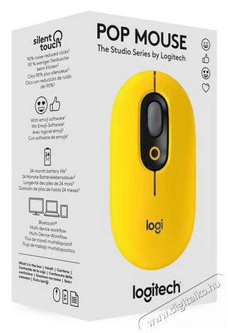 Logitech POP with emoji vezeték nélküli egér - sárga Iroda és számítástechnika - Egér - Vezeték nélküli egér - 379663