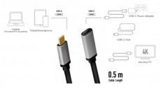 LogiLink CUA0105 50cm USB 3.2 Gen2 Type-C apa - anya kábel Mobil / Kommunikáció / Smart - Tablet / E-book kiegészítő, tok - Kábel - 398530