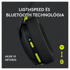 Logitech G435 Lightspeed Wireless fekete gamer headset Audio-Video / Hifi / Multimédia - Fül és Fejhallgatók - Fejhallgató mikrofonnal / headset - 437312