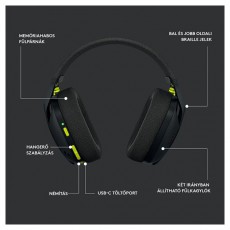 Logitech G435 Lightspeed Wireless fekete gamer headset Audio-Video / Hifi / Multimédia - Fül és Fejhallgatók - Fejhallgató mikrofonnal / headset - 437312