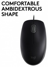 Logitech OEM B110 USB fekete egér Iroda és számítástechnika - Egér - Vezeték nélküli egér - 453435