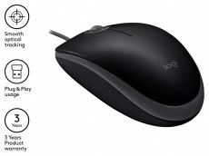 Logitech OEM B110 USB fekete egér Iroda és számítástechnika - Egér - Vezeték nélküli egér - 453435