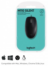 Logitech OEM B110 USB fekete egér Iroda és számítástechnika - Egér - Vezeték nélküli egér - 453435