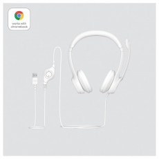 Logitech 981-001286 H390 USB-s fehér mikrofonos fejhallgató Audio-Video / Hifi / Multimédia - Fül és Fejhallgatók - Fejhallgató mikrofonnal / headset - 465042
