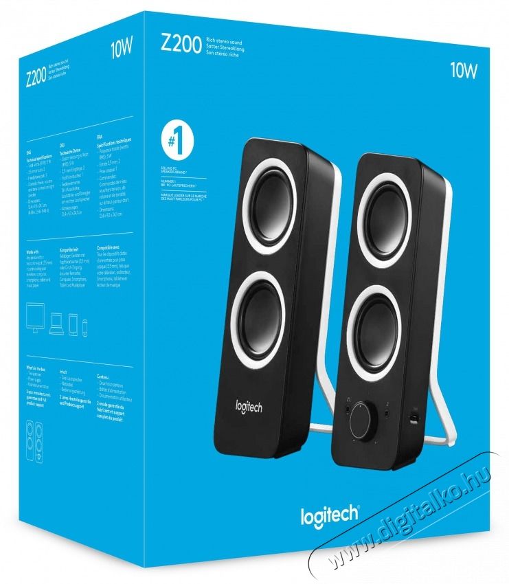Logitech Hangsz&oacute;r&oacute; 2.0 - Z200 5W Adapteres, Fekete Iroda &eacute;s sz&aacute;m&iacute;t&aacute;stechnika - PC hangsz&oacute;r&oacute; / hangfal - 480019