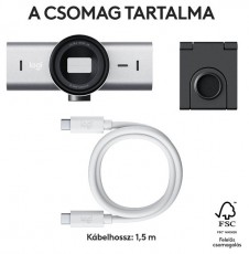 Logitech MX Brio 4K Ultra HD halványszürke webkamera Iroda és számítástechnika - Webkamera - 497012